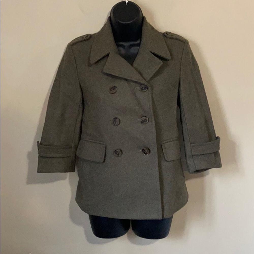 Gryphon New York Wool Shrunken Pea Coat Sz Small